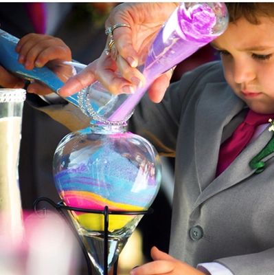 sand blending ceremony for a family celebration