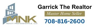 Real estate logo and contact for Garrick The Realtor, Master Home Seller.