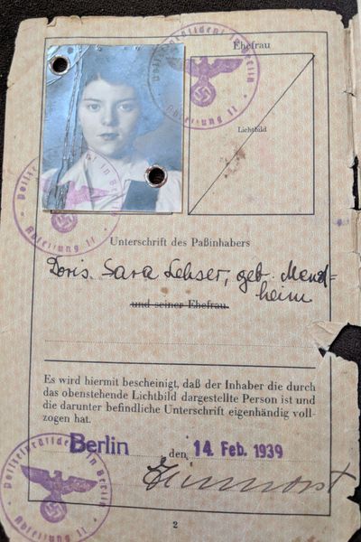 my mother's German passport, 1939 with swastika