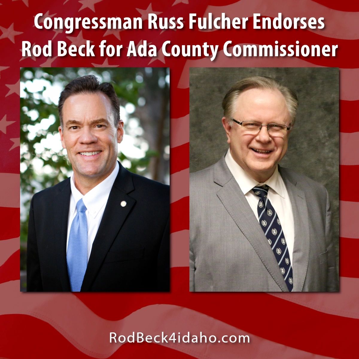 Ron Beck, Ada County Commissioner Idaho Republican conservative,with Russ Fulcher