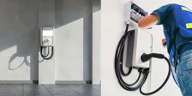 Matthews Electric Services installs EV electrical Vehicle chargers in garage residential home fate