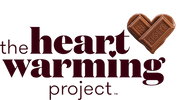 Logo of The Heartwarming Project featuring a chocolate heart.