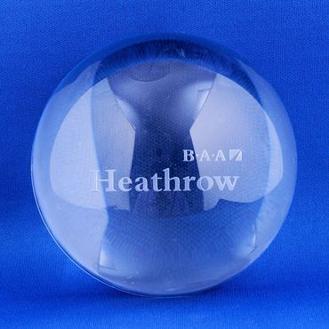 BAA Heathrow Glass Paperweight