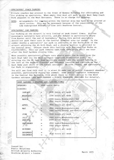 BAA Heathrow Information Sheet A/3