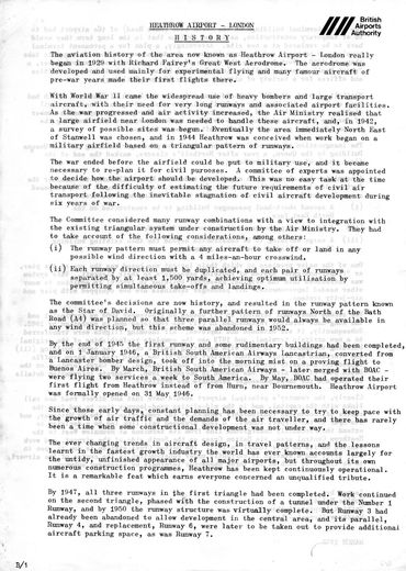 BAA Heathrow Information Sheet B/1