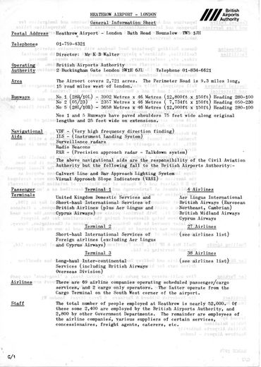 BAA Heathrow Information Sheet C/1