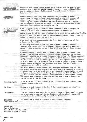 BAA Heathrow Information Sheet C/2