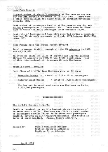 BAA Heathrow Information Sheet G/2