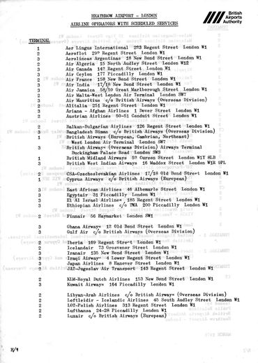 BAA Heathrow Information Sheet H/1