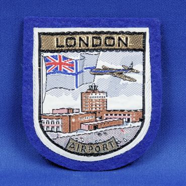 London Airport Patch Blue Gold Sampson's Souvenir Badges