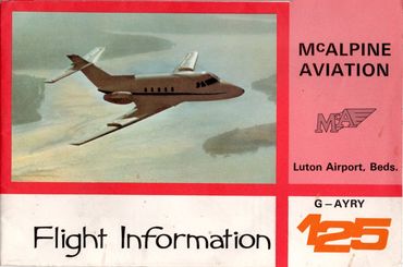 Luton Flight Information HS125 G-AYRY McAlpine Aviation