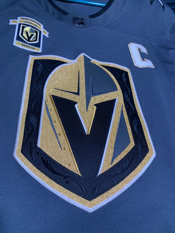 Grey Vegas Home Jersey, First Year Patch, Captain Insignia
