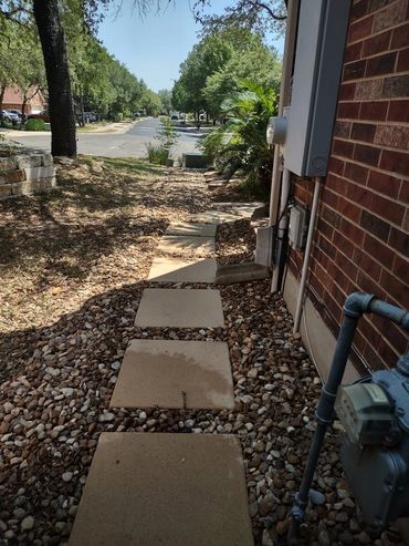 Gravel and stepping stones