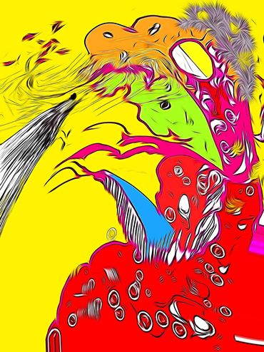 Marilyn Hill, Multi-disciplinary Artist, Digital Art, IPad Drawing,BEAST Creatures, Monsters