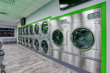 Large capacity dryers at Mary’s Laundromart.