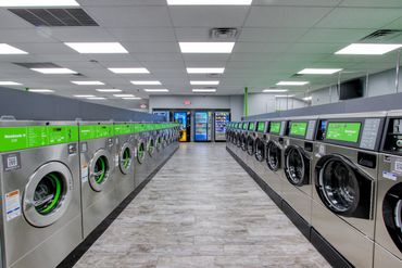Washing machines at Mary’s Laundromart in Lauderdale Lakes.