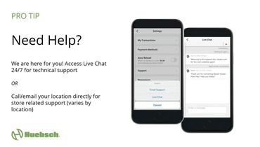 Get help using the Huebsch app.