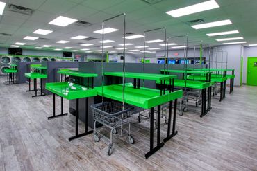 Plenty of laundry folding tables at Mary’s Laundromart in Lauderdale Lakes