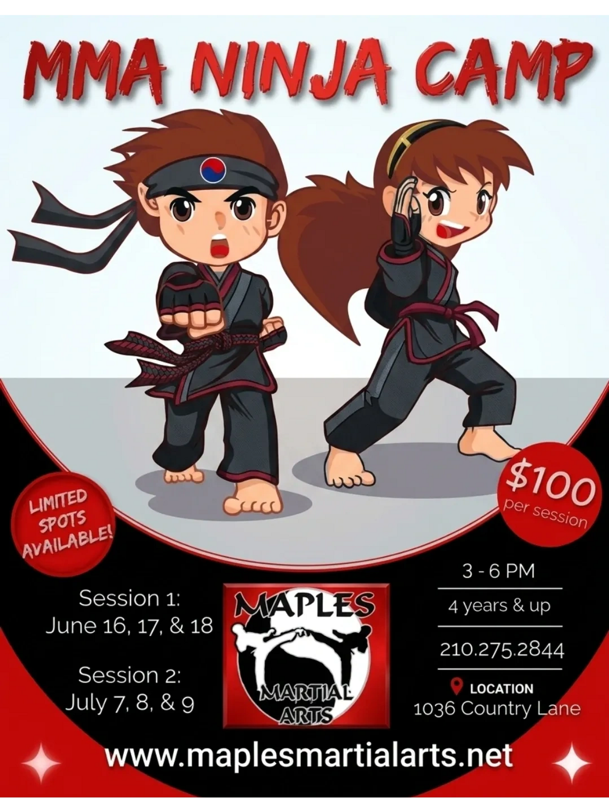 Two cartoon ninjas in black outfits with determined expressions.