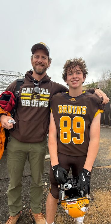 Mike Talia with his son.