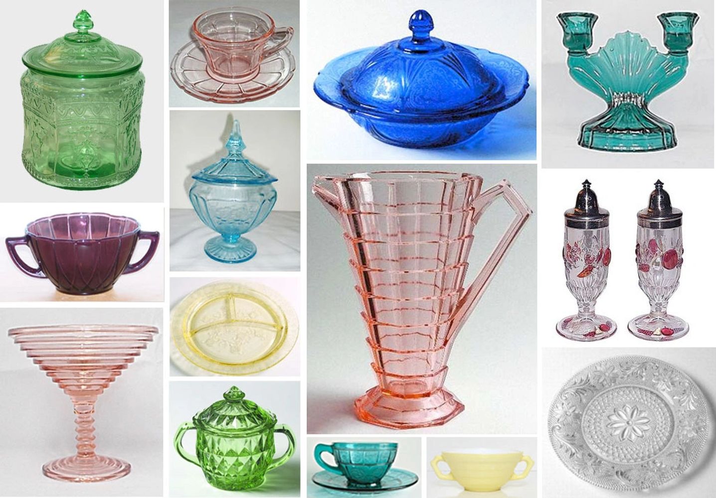 Pieces of depression glass