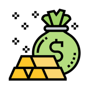 Wealth Icon that depicts wealth in the context of LVLUP