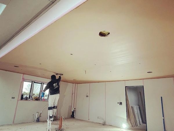 plastering on stilts