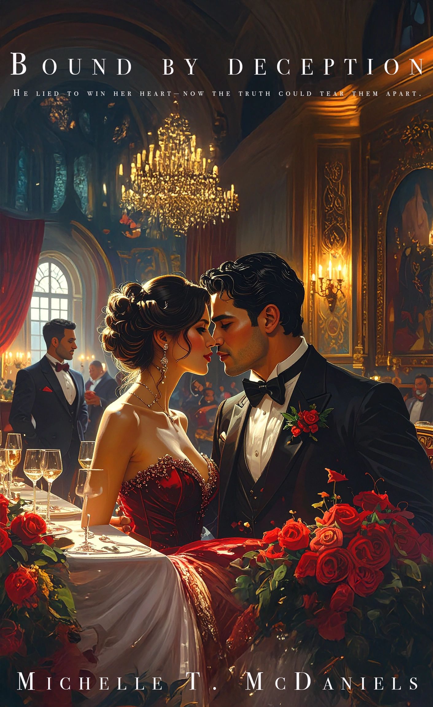 Romantic book cover designed in Photoshop & Firefly.