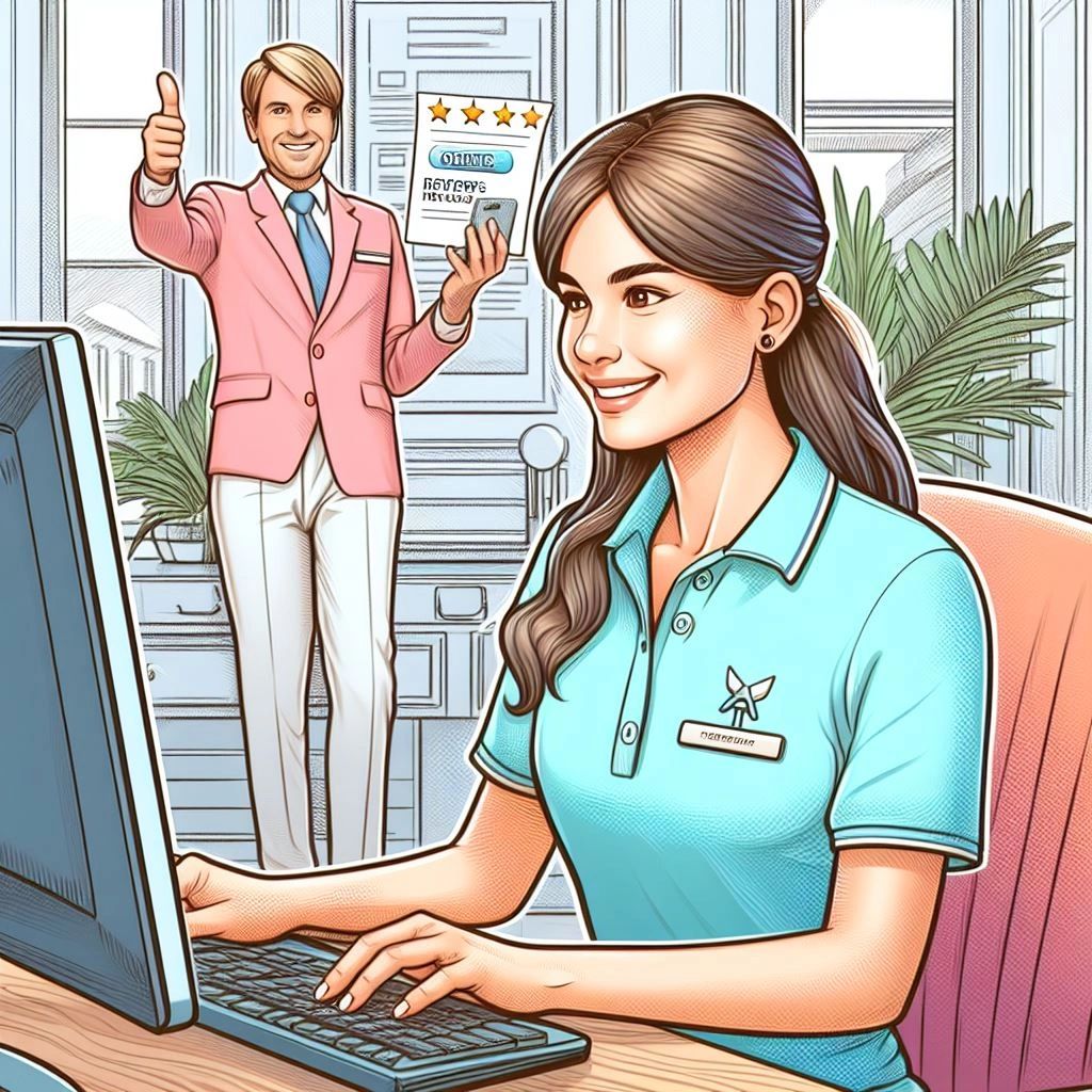 The Hotel GM is thrilled with staff expertly responding to reviews that drive new bookings.