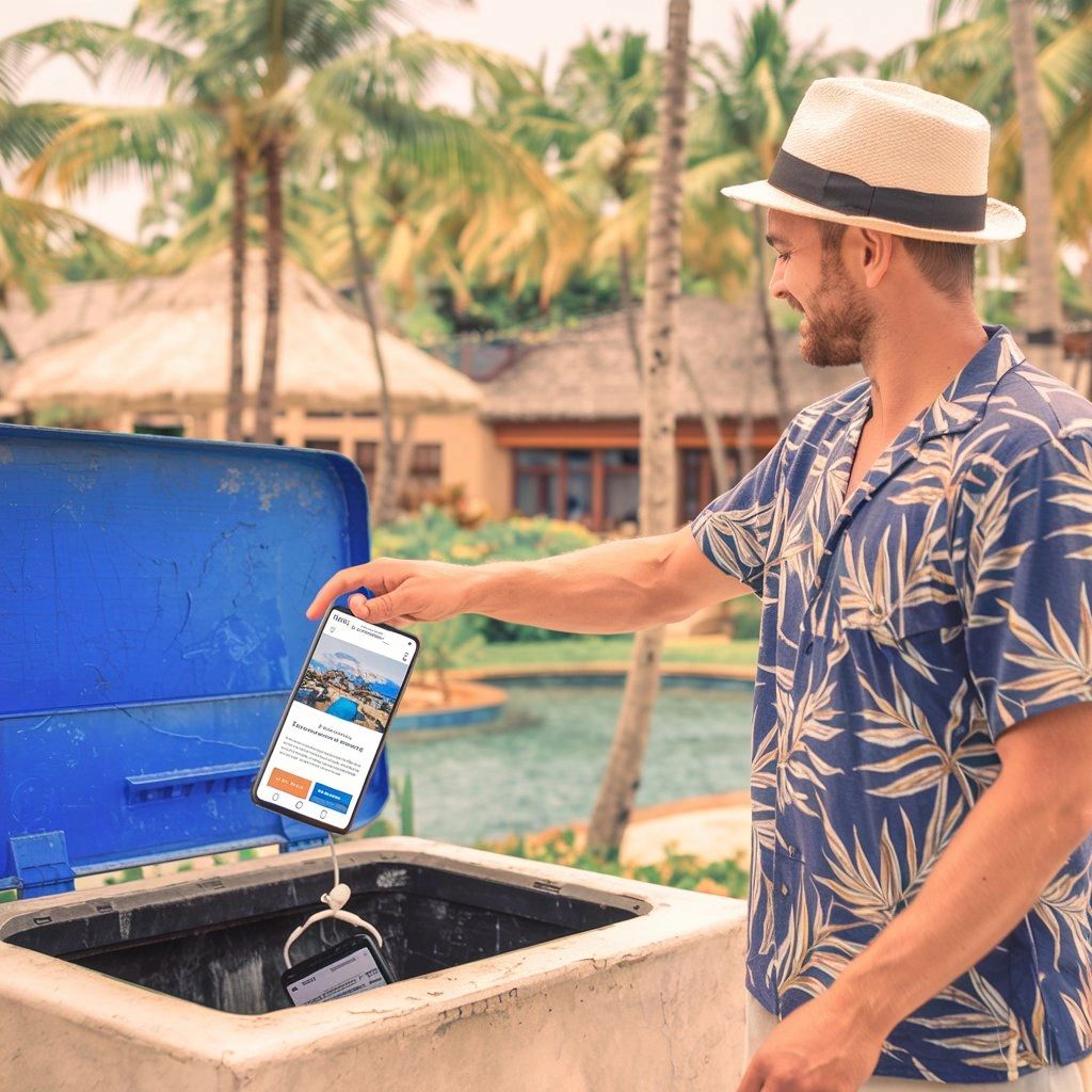 A Guest Shown Throwing Away Their Hotel Booking
