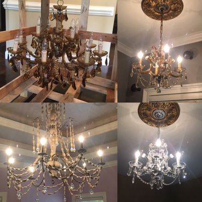 Freshly cleaned chandeliers provide dazzling results!