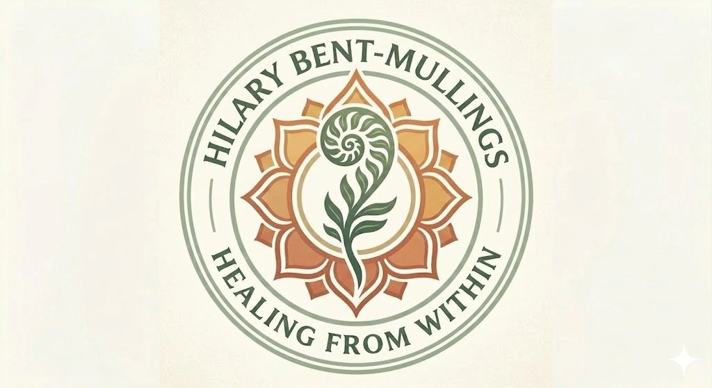 Logo with fern, lotus, and my name