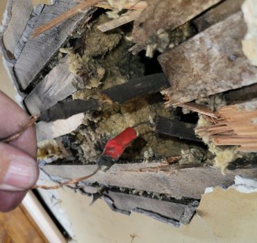 old electrical wire in kitchen ceiling had short the customer wanted their lighting replaced