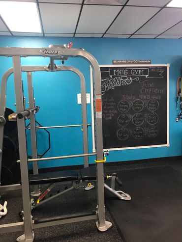 Monthly workout challenges posted.