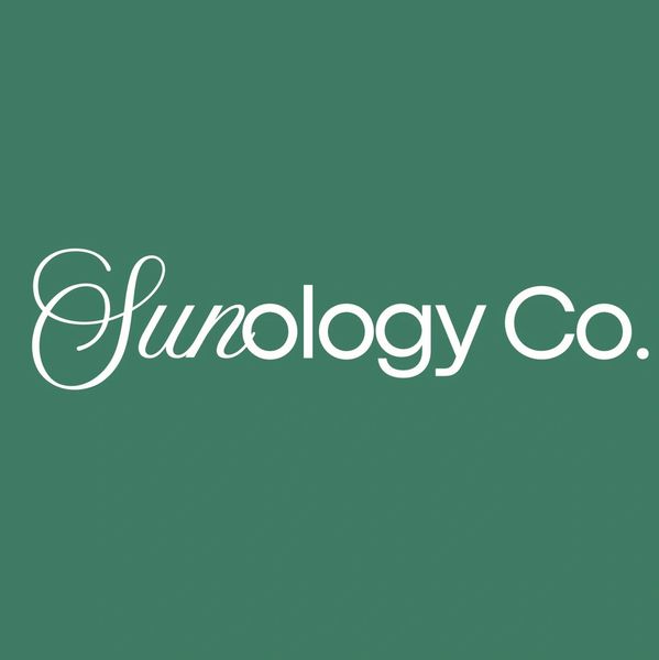 White stylized company name 'Sunology Co.' on green background.