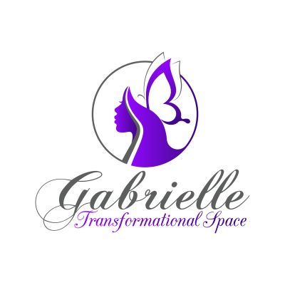 Logo with a woman's silhouette and butterfly for Gabrielle Transformational Space.