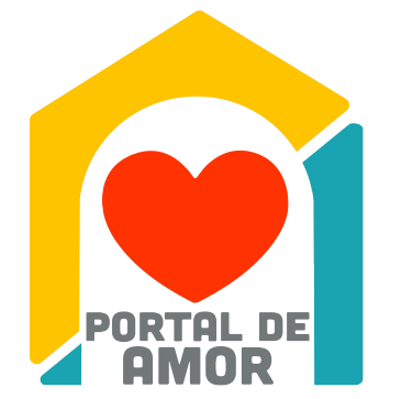 Logo de Portal de Amor con corazón rojo.
