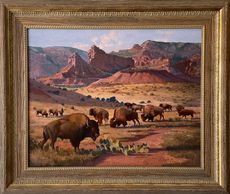 "Cap Rock Herd" 
Original Painting by Travis Keese 
20"x30" 
$3,800.00 b