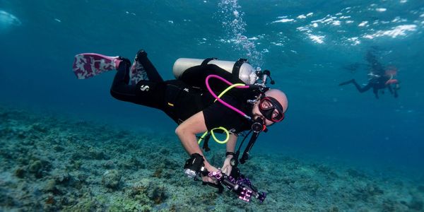 French PADI scuba diving instructor