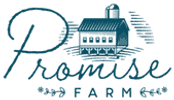 Logo of Promise Farms featuring a barn and cursive text.