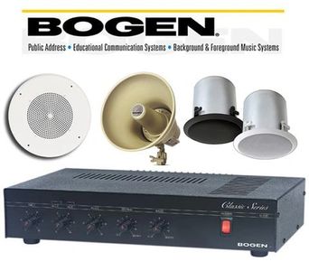 Overhead paging system PA public address Bogen amplifierMulti Single Zone Paging speaker sale repair