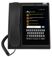 UT880 Touchscreen Desktop telephone 7" display view voice or instant messages missed calls Android