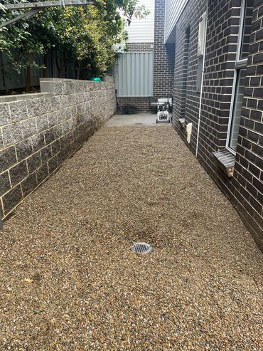 River pebble pathway