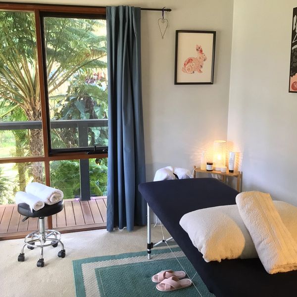 M Studio Massage Therapy treatment room on the Central Coast