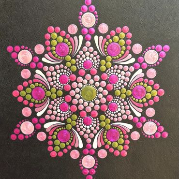 pink color dot design on black surface