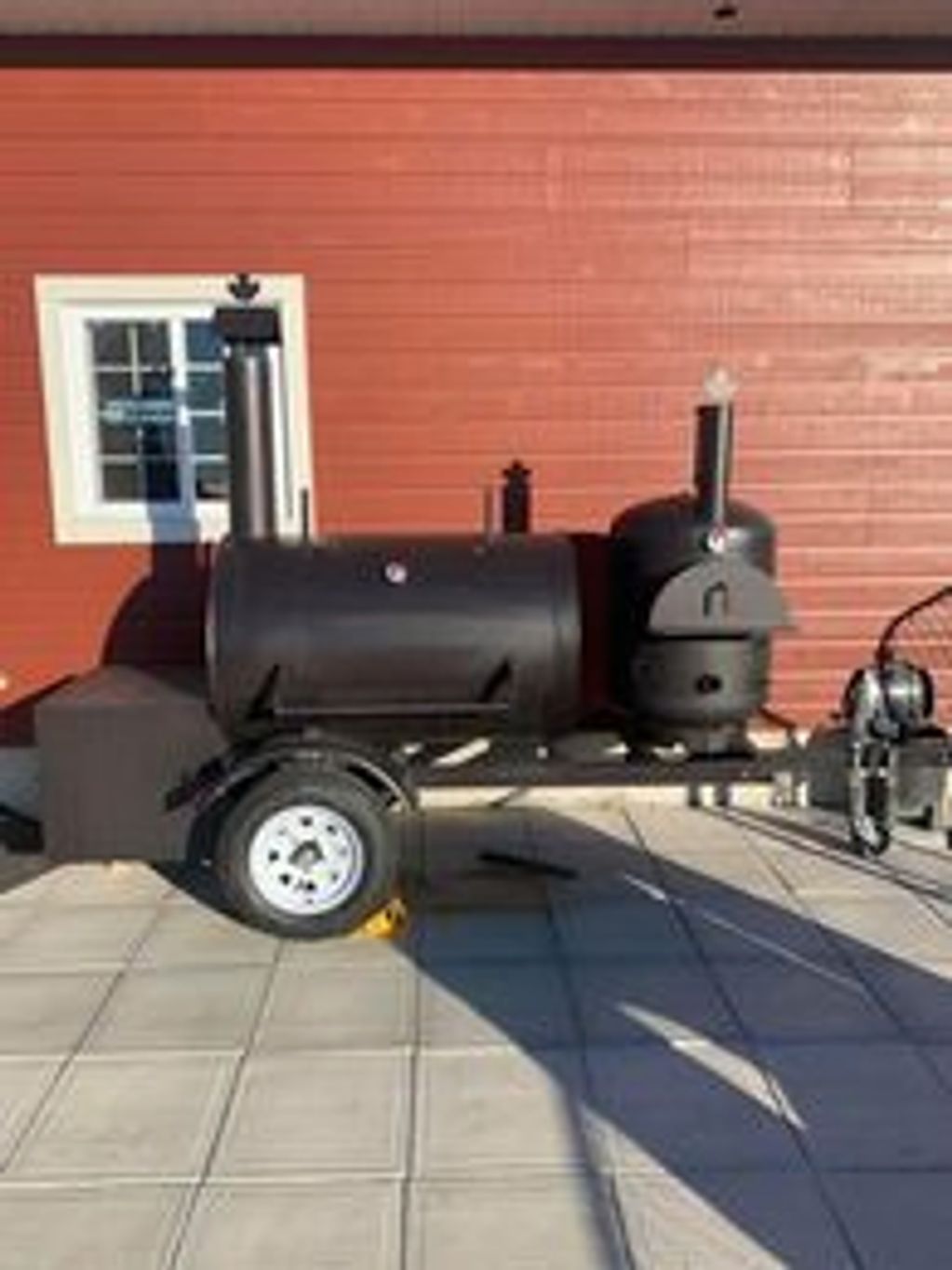 Smoker with wood oven pizza
