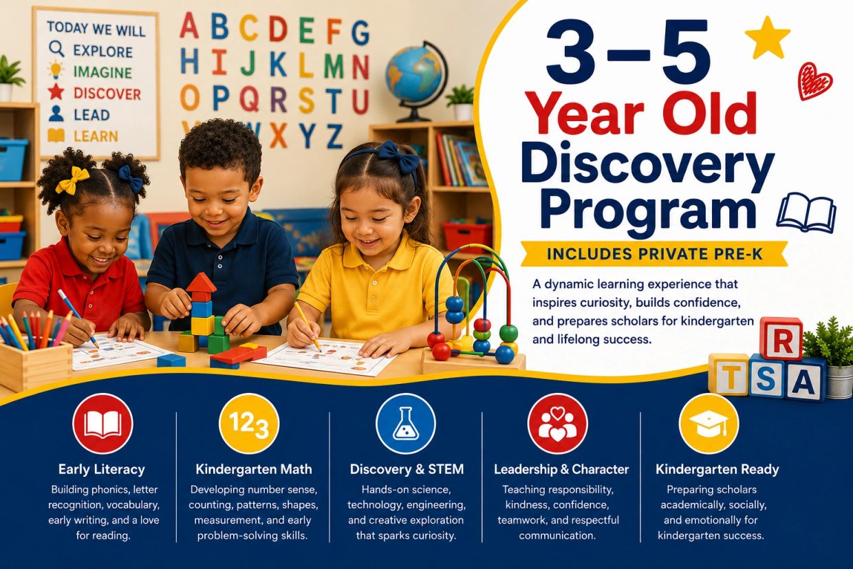 Children engaged in a 3-5 year old discovery program.