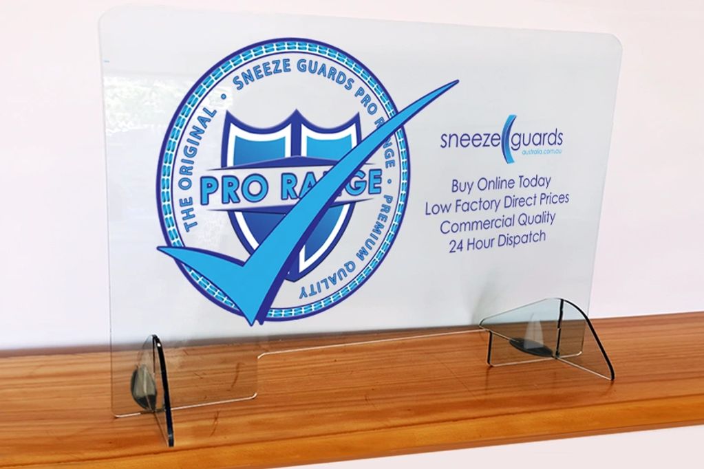 The sneeze guard pro f is a protective screen for countertops and is our best selling sneeze screen