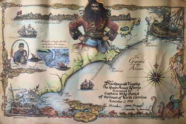 Map of Blackbeard's ship the Queen Anne's Revenge