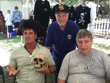 Bradley Williamson, Mike Daniels and Sir Bob Marx at pirate festival doing presentations.